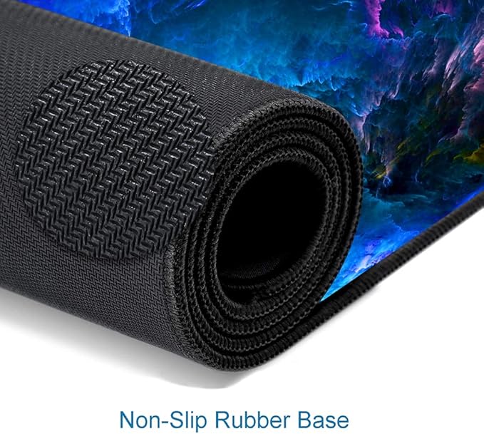Gaming Mouse Pad, Large Non-Slip Rubber Base Mousepad, Keyboard Mouse Mat, Desk Pad with Stitched Edges, 31.5x11.8inch, Dazzling Galaxy - Image 4