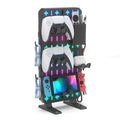 KDD 6 in 1 RGB Gaming Desk Accessories - No Drill Desk Organizer with Phone Stand/Storage Box/Headset & Controller Holder/Hooks, Freestanding Gaming Pegboard for Office & Home Desktop Decor Organizer by KDD