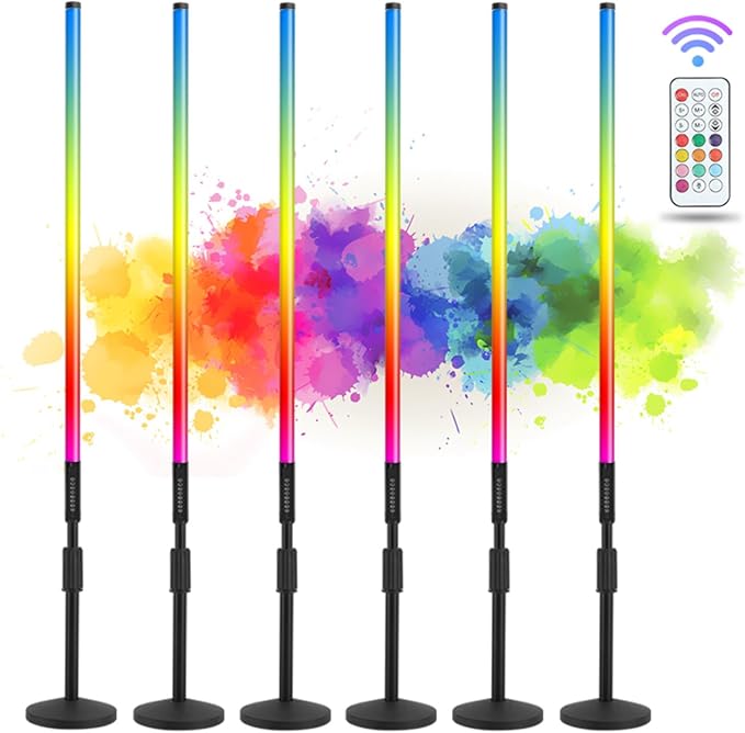 6Pack 4ft Portable 5000mAh Battery Powered RGB Tube Light with Case Handheld Color Neon Lights Bar Stand for LED Video Studio Light Stick Photography DJ Dance Party Stage Photo Booth Lighting - Image 2