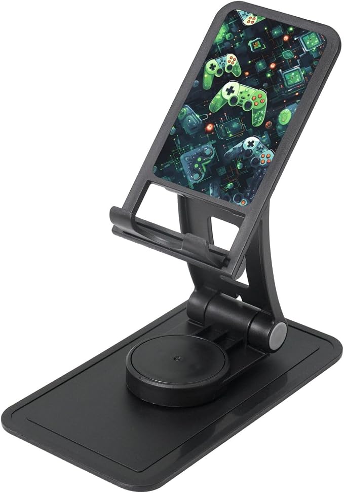 Gamepad Circuit Version Square Base Swivel Phone Stand 3"*6"- Lightweight, Foldable, and Durable with Two Adjustable Hinges by Unknown
