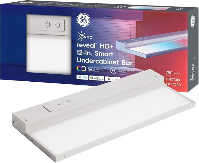 Cync GE Reveal HD+ Smart Under Cabinet Light Bar, Color Changing, 12in by CYNCSmartHome