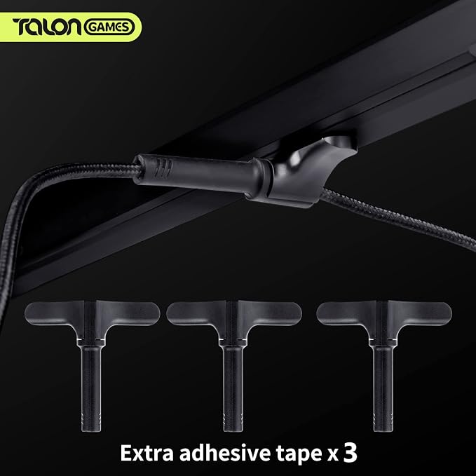 TALONGAMES Mini Bungee PC Gaming Mouse Cable Cord Management System,Super Compact Size,Get More Space,Micro Mouse Bungee Cable Holder Fixer for Esports/Office/Home (3 Bungees Pack) - Image 2