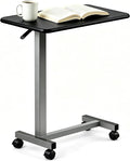 Adjustable Overbed Table with Wheels, Pneumatic Height Lift Rolling Bedside Table, Standing Desk for Home & Office Use, Ideal for Seniors & Limited Mobility (Black) by Unknown