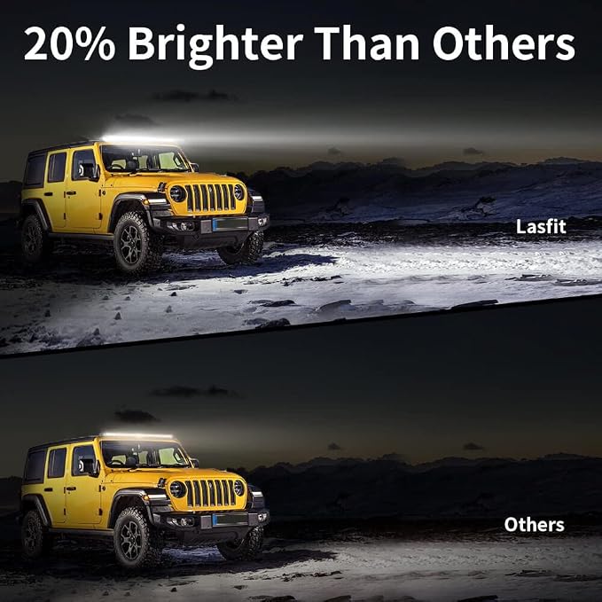LASFIT 42 inch LED Light Bar Single Row Slim Spot Flood Combo Driving 6000K - Image 3