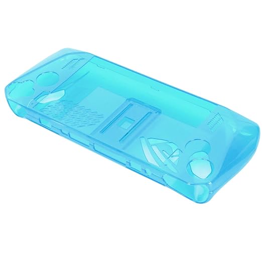 Clear Shockproof TPU Protective Case for ROG Ally Handheld 2023, Transparent Game Console Cover with Foldable Stand and Non - Slip Grip for Gaming Comfort (Transparent Blue) - Image 3