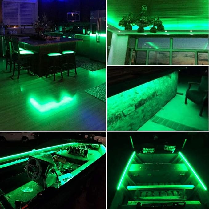 Boat Strip Lights Waterproof 16.4FT, 12v Green Marine Pontoon Boat Lights - Image 6