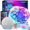 hyrion Smart LED Strip Lights 100ft WiFi, RGB Color Changing Lights Work with Alexa and Google Assistant, 16 Million Colors with App Control and Voice Control Led Lights for Bedroom, Room Decor by Hyrion