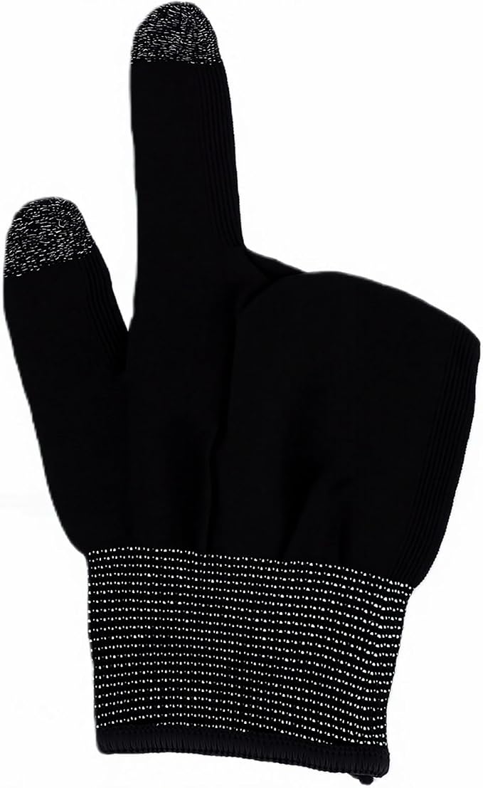 Mobile Gaming Finger Sleeves High Sensitive | Seamless Touchscreen Gloves for Players 2 Pairs Black White (Black White) - Image 9