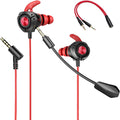 Gaming Headset with Microphone Wired Gaming Earbuds PC for PS4 PS5 One PlayStation 5 Games Mobile Phone,Detachable Stereo Bass Earphones Noise Cancelling Gaming Headphones with Mic Black by YYUNJINI