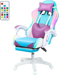 Gaming Chair with Lights, Ergonomic High-Back Office Chair with 360° Swivel & Adjustable Recline, Racing Style Faux Leather Computer Chair for Game Room, Home & Office by Tacarlha