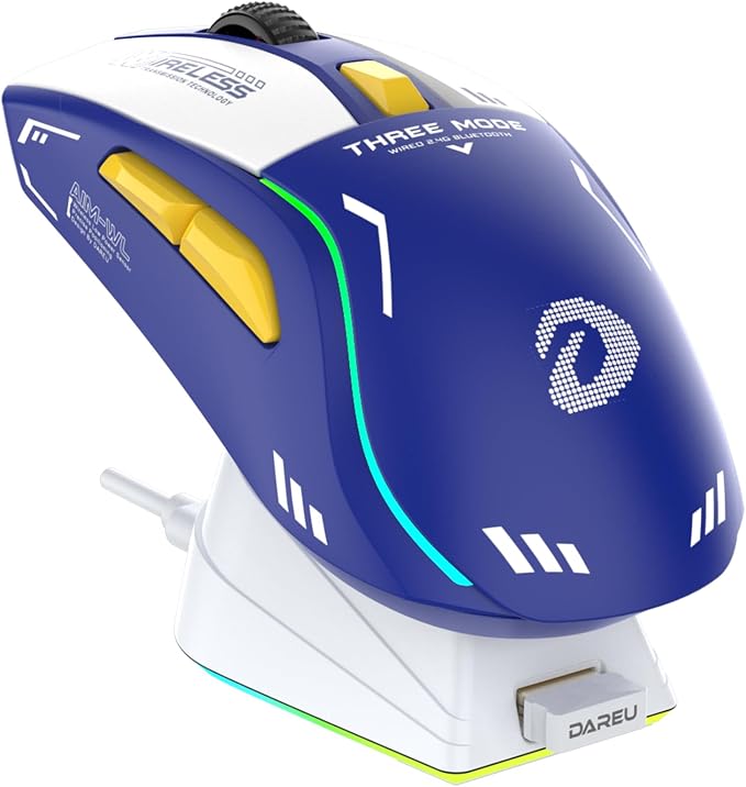 DAREU A950 Wireless Gaming Mouse with RGB Charging Dock,88g Lightweight by DAREUGAMINGDIRECT