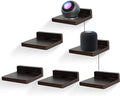 Small Floating Shelf for Wall,5 Inch Wooden Wall Shelf Set of 6,Mini Speaker, Baby Monitor,Cameras，Figurines Display Stand, for Bedroom, Gaming Room, Living Room, Bathroom, Office(Walnut) by Unknown