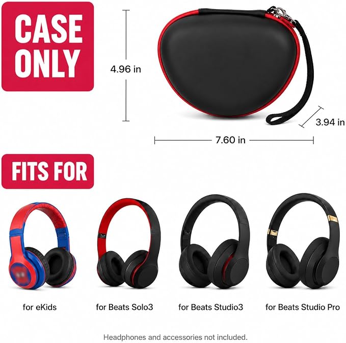 ANKHOH Kids Headphone Case for eKids, for Beats Solo4 Headphones, Black - Image 2