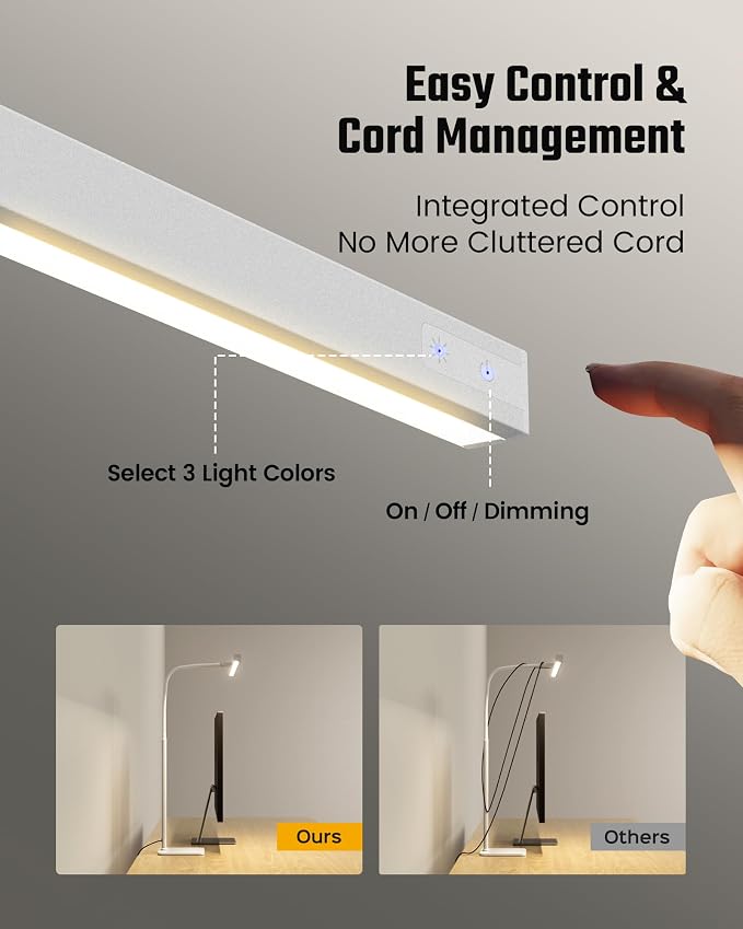SUPERDANNY LED Desk Lamp for Home Office, Eye-Caring Desk Light with Base - Image 4