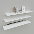 White Floating Shelves for Wall Set of 3, 36" Wall Shelves for Home Decor by Upassion
