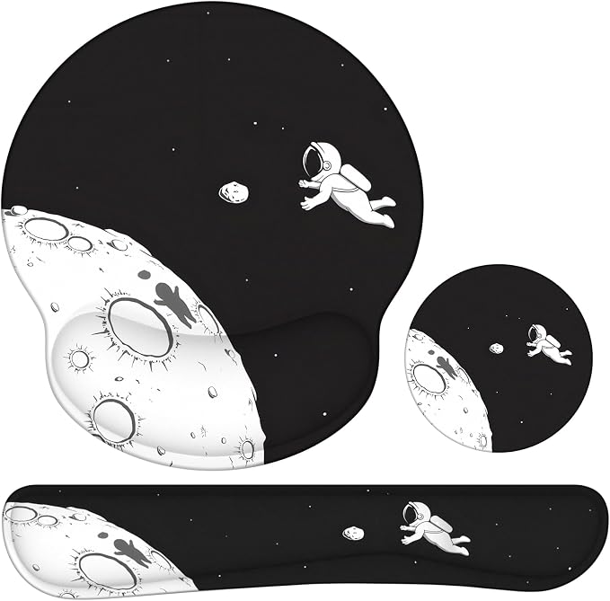 Ergonomic Mouse Pad with Wrist Rest and Keyboard Wrist Rest, Mousepad by GJGOO