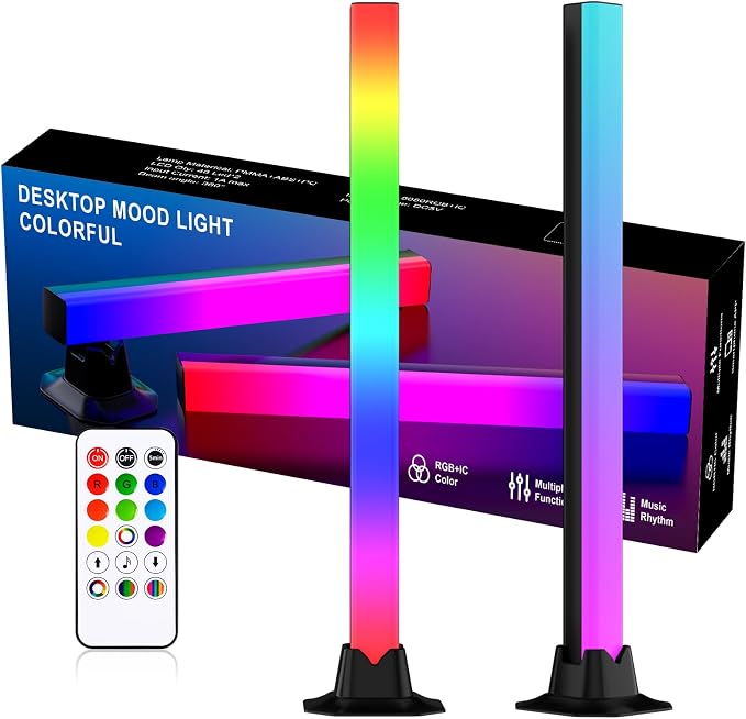 MIHEAL RGB Light Bar, Music Sync RGB LED Lights Bar, USB Powered Mood Lighting, Remote Control Color Changing Gaming TV Backlight, 8 Dynamic Modes for PC Room Monitor Desk … by Miheal