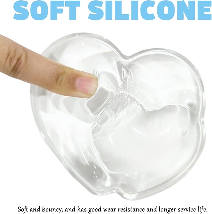 Gel Wrist Rest for Keyboard and Mouse Transparent White Heart Elbow Pad Cushion Ergonomic Cute Clear Cool Mouse Wrist Pad Silicone Non-Slip Support for Computer Gaming Home Office Hand Pillow - Image 5