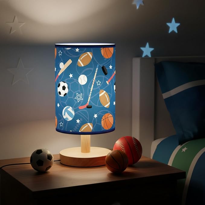 Glooglitter Sports Ball Table Lamp 3 Colors Dimmable Lights 11.02 x 5.12 Inch Sports Theme Basketball Football Soccer Baseball Night Light Bedside Lamps Decoration for Bedroom Desk Men Birthday Gifts by Glooglitter