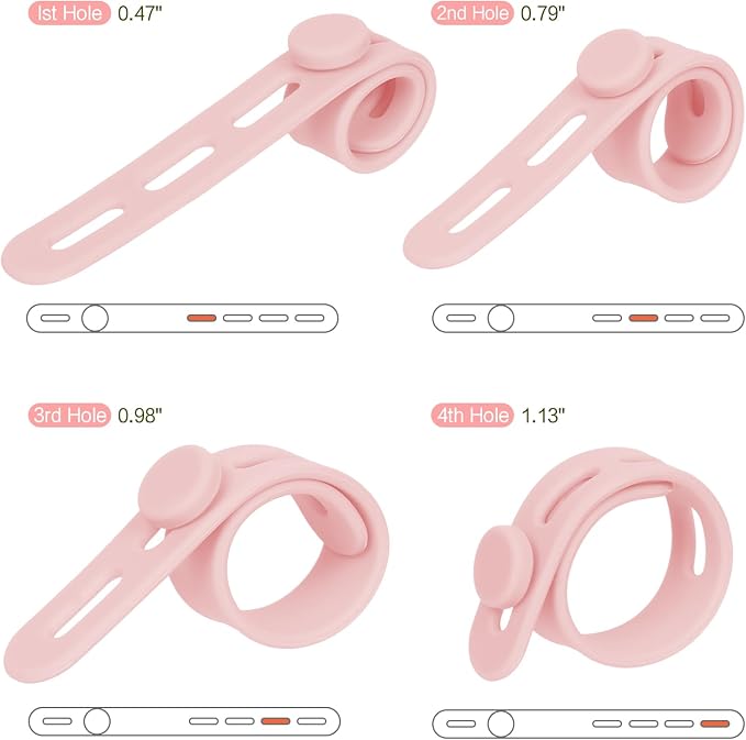 Donruby 24Pcs Silicone Cable Ties, Reusable Cord Organizer Straps, Pink - Image 2