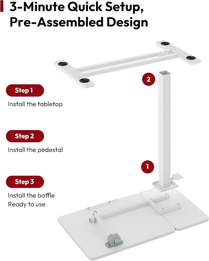 SANODESK 28''Overbed Table Gas Spring Lifting with Wheels&Tilting Desktop - Image 7