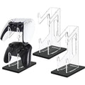 FYY Game Controller Holder 2 Pack - 2 Tiers Universal Dual Controller Stand Headphone Holder, Acrylic Black Controller Display Stand Compatible with Nintendo Switch Xbox PS5 PS4 by FYY
