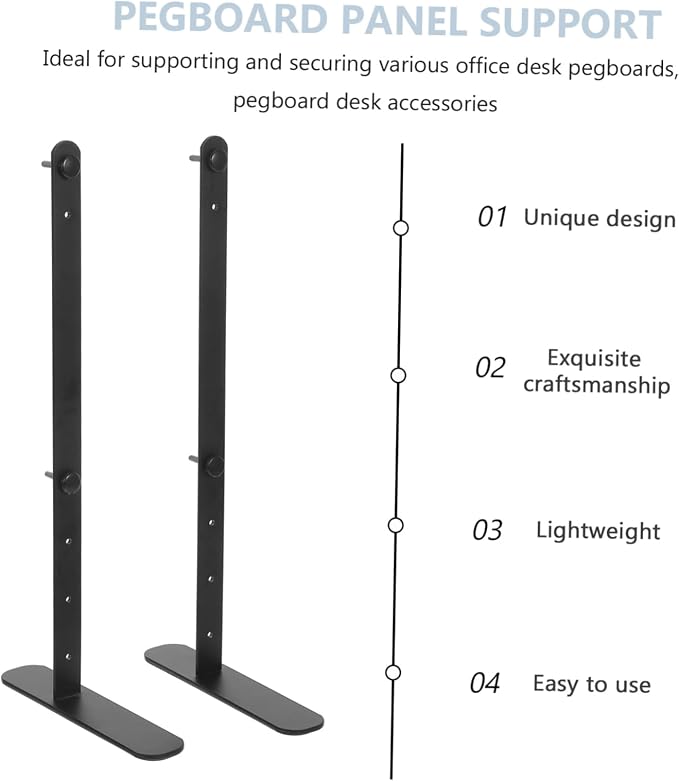 TEHAUX 2pcs Height Pegboard Desk Stand Pegboard Panel Organizer for Office and Gaming Sturdy and Versatile Display Rack for Accessories and Workspace - Image 3