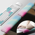 JIKIOU L-Shaped Desk Elbow Pad for Desk,Memory Foam Elbow Support Pad 2Pack | Massage Design, 14.9inch is 20% Longer for Comfort, Non-slip Rubber Base, Ergonomic Cushion for Pain Relief, Rainbow by JIKIOU