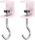 PATIKIL Desk Hook, 2Pcs Desk Mount Bag Holder Hook Cat Claws J Hooks for Hanging Bag Backpack Under Desk Clamp Purse Adjustable Headphone Table Closet Door Under Counter, Pink by PATIKIL