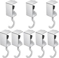 16PCS Movable Table Hooks, Adjustable Desk Mount Bag Holder Clamp, Under Table Purse Hanger Hook with Heavy-Duty Stainless Steel, Silver by Unknown