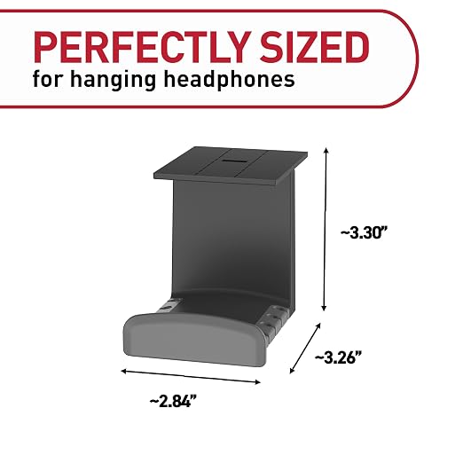 Command Headphone Hanger, Black, 1 Hook, 4 Large Strips - Image 2