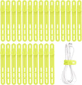 Oligei 25 Pcs Silicone Cable Ties, Cable Ties Reusable, High Elasticity Cord Wraps for Electrical Cords, Cord Organizer for Earphone, Phone Charger(Yellow) by Oligei