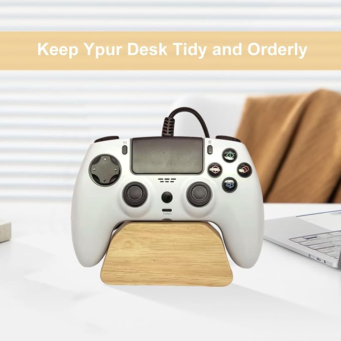 Solid Wood Gamepad Stand, Controller Holder for PS4 PS5 Xbox | This holder tidies gaming desk, fits most controllers, nice decor, ideal gift for father, son & boyfriend - Image 2