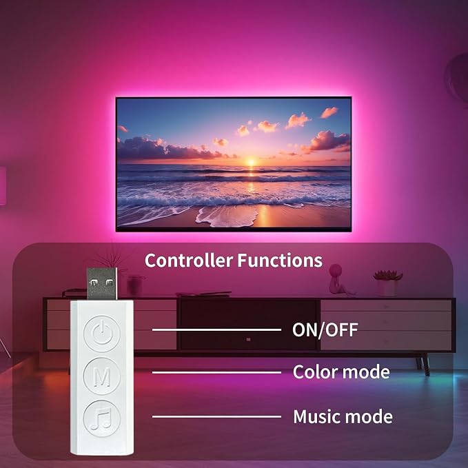 KSIPZE LED Lights for TV, 13.1ft TV led Backlight for 40-55Inch TVs RGB TV Backlight Behind Music Sync Bluetooth APP & Button Control TV LED Strip Lights USB Powered for Bedroom/Gaming - Image 2