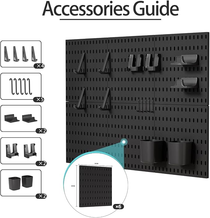 Gliging Controller and Keyboard Holder Wall Mount, Modular Gaming Pegboard with Accessories, Wall Organizer Peg Board for Keyboard Xbox PS5 PS4 Switch, Video Game Storage(33″×22″) - Image 3