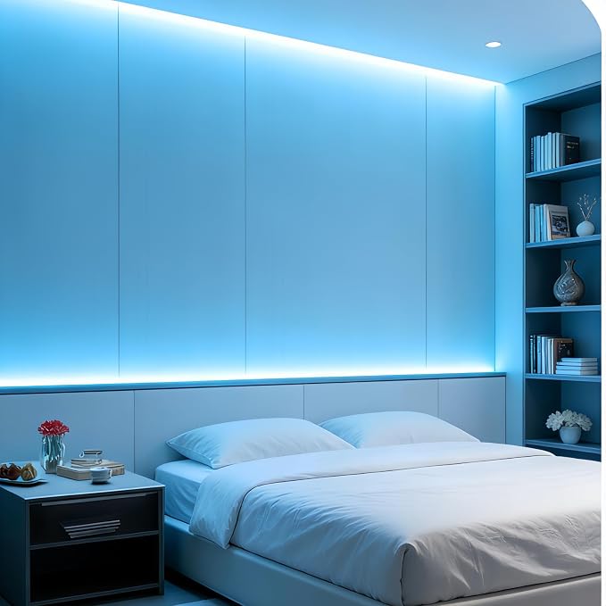 5V Ultra-Narrow 3mm USB COB LED Strip, Self-Adhesive Cabinet Desk Bedroom (Lcy Blue, 3ft) - Image 9