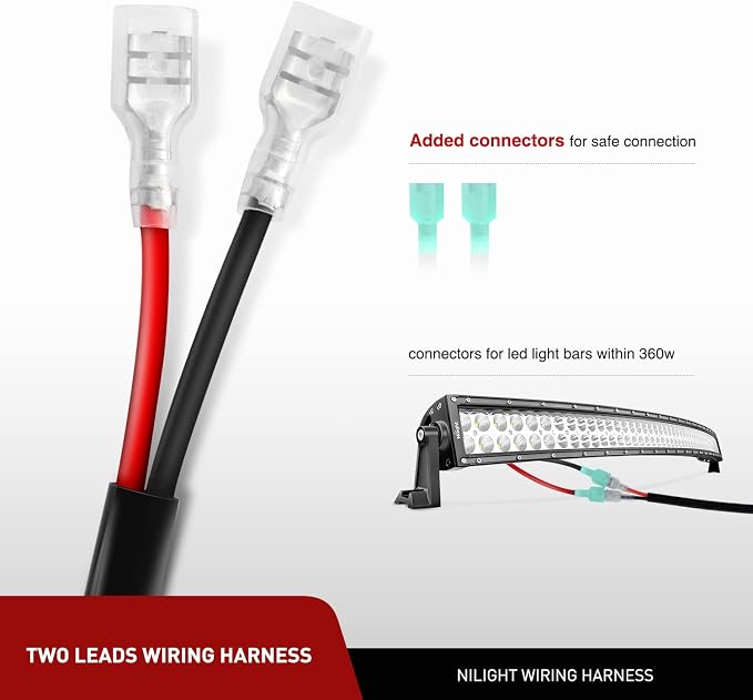 Nilight 54 Inch 312W Curved Spot Flood Combo Led Light Bar LED Off Road Light Driving Light and 1PC 14AWG 12V 5Pin Rocker Switch Wiring Harness Kit - 1 Lead - Image 9