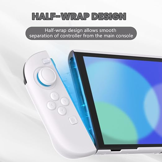 PlayVital Protective Case for Nintendo Switch 2 - Cute Dockable Hard Case Shell for Switch 2 with Thumb Grip & Sticker & Button Caps, Anti-Scratch & Shockproof Cover Skin - White - Image 5