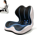 Breathable Ergonomic Memory Foam Seat Cushion & Lumbar Support Pillow, X-Large L-Shaped Coccyx Cushion with Tailbone Hollow, Pain Relief Pad, Ideal for Office Chair, Car, Gaming Chair & Wheelchair by Unknown