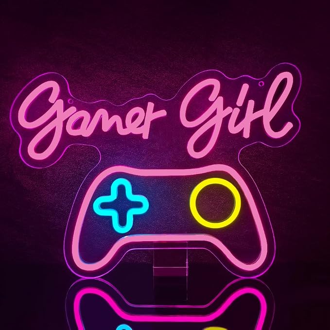 Gamer Neon Sign,Gaming Neon Sign for Gamer Room Decor LED Lights Girl's Bedroom Wall Decor Gamepad Dimmable Neon Gaming Sign for Party Decorations Girl Gifts USB Powered(15.4"*11.4") by Unknown