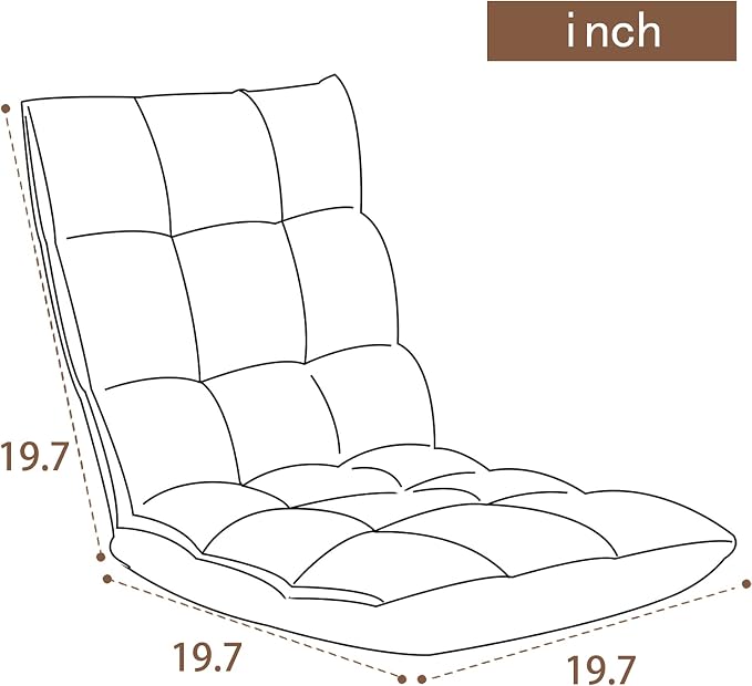 Indoor 5-Position Adjustable Floor Chair with Back Support Folding Padded Gaming Sofa Chair, Lounge Chair for Adults Video Gaming, Perfect for Meditation, Reading QL050-CO - Image 3