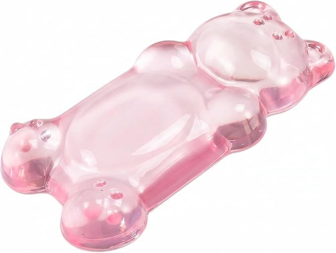 Gel Wrist Rest for Keyboard and Mouse Transparent Pink Bear Elbow Pad Cushion Ergonomic Cute Clear Cool Mouse Wrist Pad Silicone Non-Slip Support for Computer Gaming Home Office Women Hand Pillow by WFCYGL
