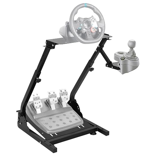 GarveeTech G920 Racing Steering Wheel Stand Shifter Mount fit, Wheel Stand, Height Adjustable & Foldable Steering Wheal Stand Compatible with G25, G27, G29, G920 Gaming NOT Included Racing Wheel by GarveeTech
