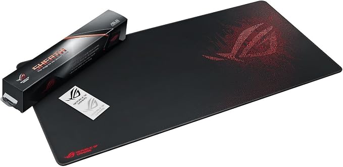 ASUS ROG Sheath Gaming Mouse Pad – 35.4” x 17.3", Extra-Large Surface, Pixel-Precise Tracking, Anti-Fray Stitched Edges, Non-Slip Base - Black/Red - Image 3