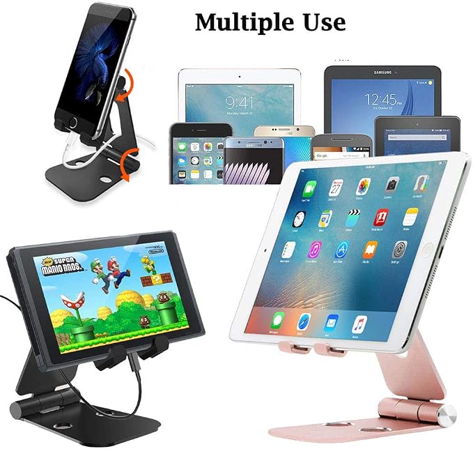MEIZHEN Adjustable Metal Stand Nintendo Switch Playstand Cell Phone Stand Tablet Stand Universal 270 Degree Multi-Angle Rotatable,Fits All Smartphone iPad and Tablets - Rose Gold… - Image 7