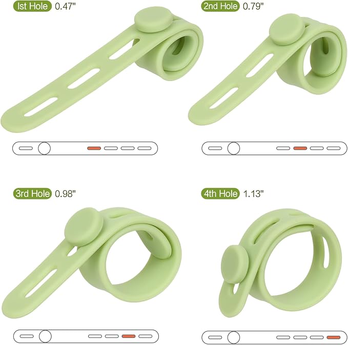 Donruby 24Pcs Silicone Cable Ties, Reusable Cord Organizer Straps, Matcha - Image 2