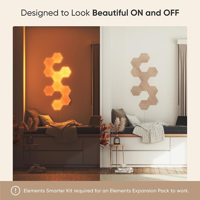 Nanoleaf Hexagon Lights, Smart RGBW LED Wall Light Panels, 3 PK, Brown - Image 3