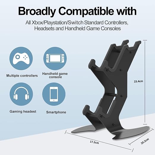 DOYO Controller Stand Organizer for Desk, Universal Headphone Stand for Xbox PS5 PS4 Switch, Headset Holder & Desk Mounts, Gaming Desk Accessories Controller Holder, Gaming Equipment Headset Holder - Image 2