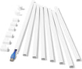 One-Cord Hider Kit, 126in Cable Covers for Wires on Wall, Mini Wire Hider for Wall Mounted TV, White Cable Raceway, Paintable Cord Cover Cable Management for Home Office, 8 x L15.7in W0.6in H0.4in by ZhiYo