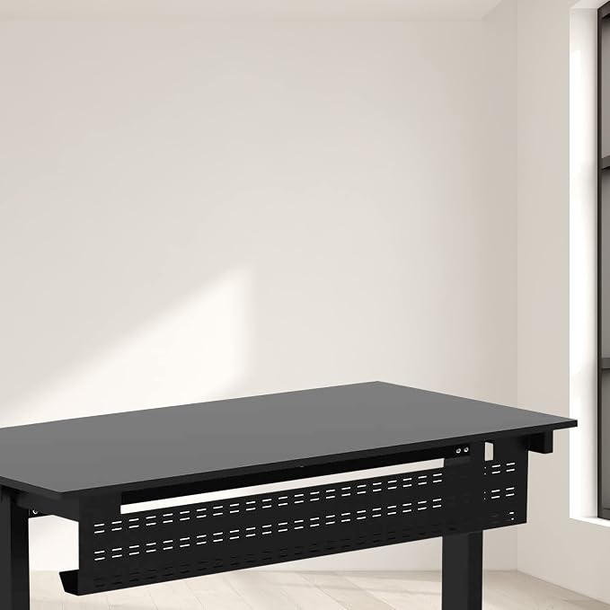 Stand Up Desk Store Under Desk Cable Management Tray Black Horizontal Computer Cord Raceway and Modesty Panel (Black, 39") - Image 3